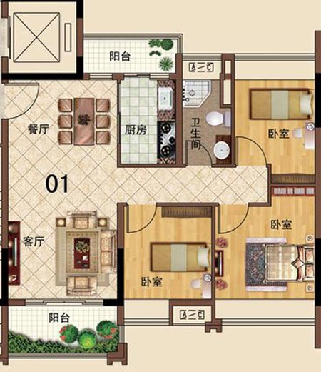 秋葵APP下载陶瓷砖应用效果：大沥碧桂园·华府01户型秋葵视频下载安卓APP效果鉴赏